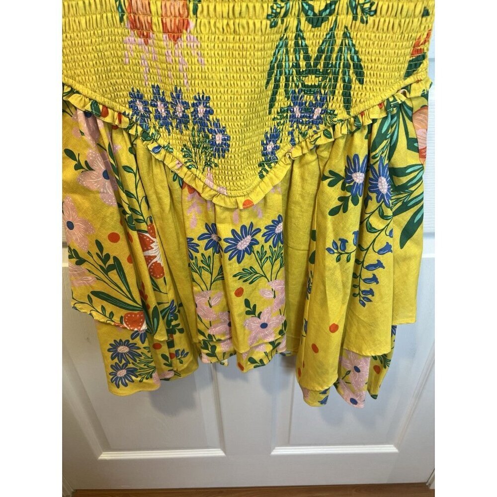 Chelsea & Violet Sleeveless Smocked Yvette Mini Dress L Floral Resortwear NWT - Picture 5 of 10